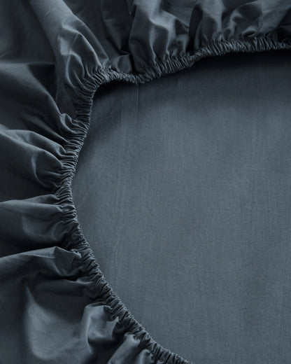 Organic Crisp Percale Fitted Sheet Set - Twin / Espresso