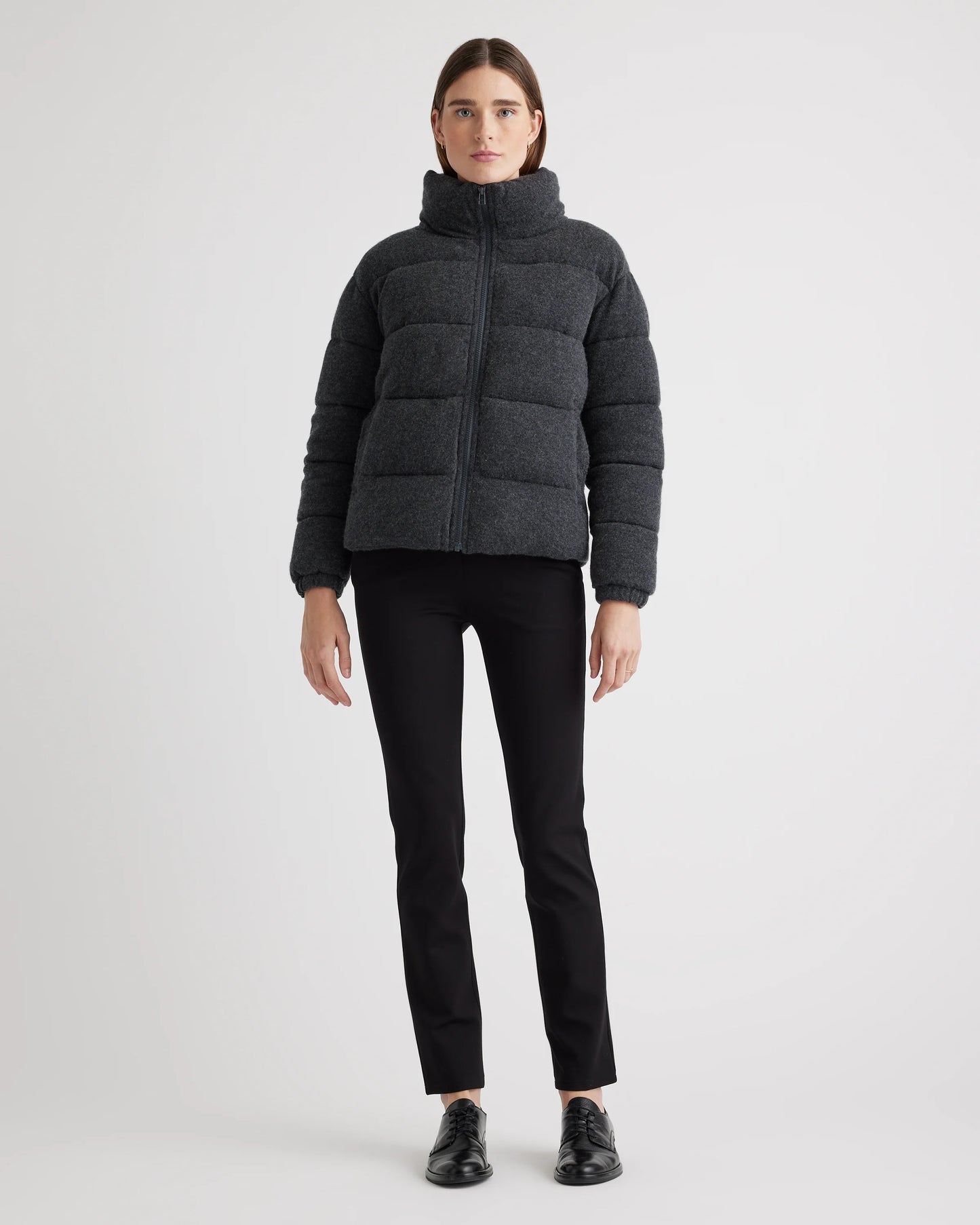 Mongolian Cashmere Puffer Jacket - XS / Brown