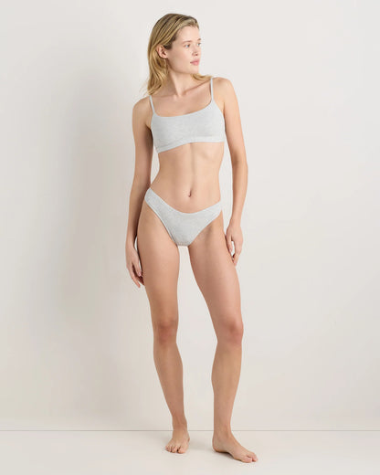 Organic Cotton High-Cut Thong (6-pack) - XS / Black/Soft White/Ocean