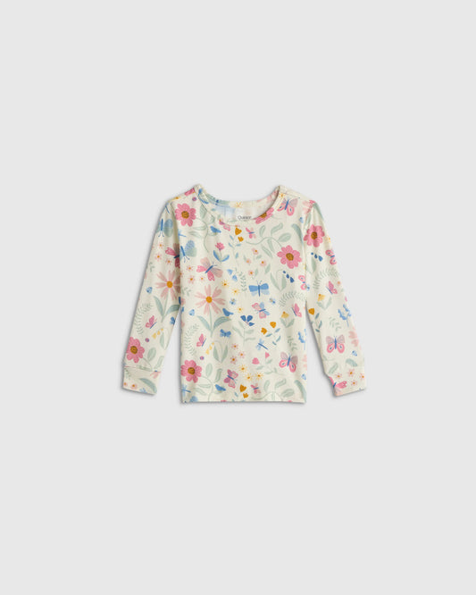 Bamboo Long Sleeve and Pant Pajama Set - 12-18M / Wildflower Dreams