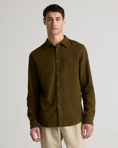 Organic Cotton Stretch Selvage Shirt - S / Mini Blue Stripe