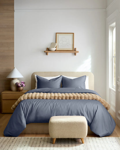 Organic Cotton Sateen Comforter Set - Twin / White