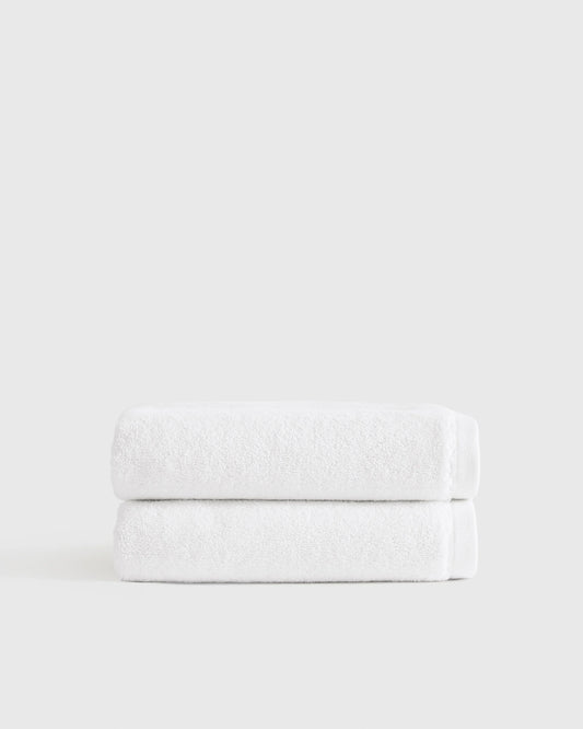 Plush Organic Turkish Cotton Hand Towel (Set of 2) - One Size / White