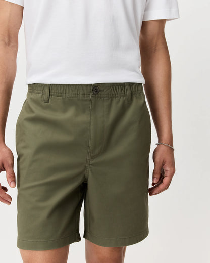 Organic Stretch Cotton Pull On Chino Shorts - 7" - XS / Sand Dune