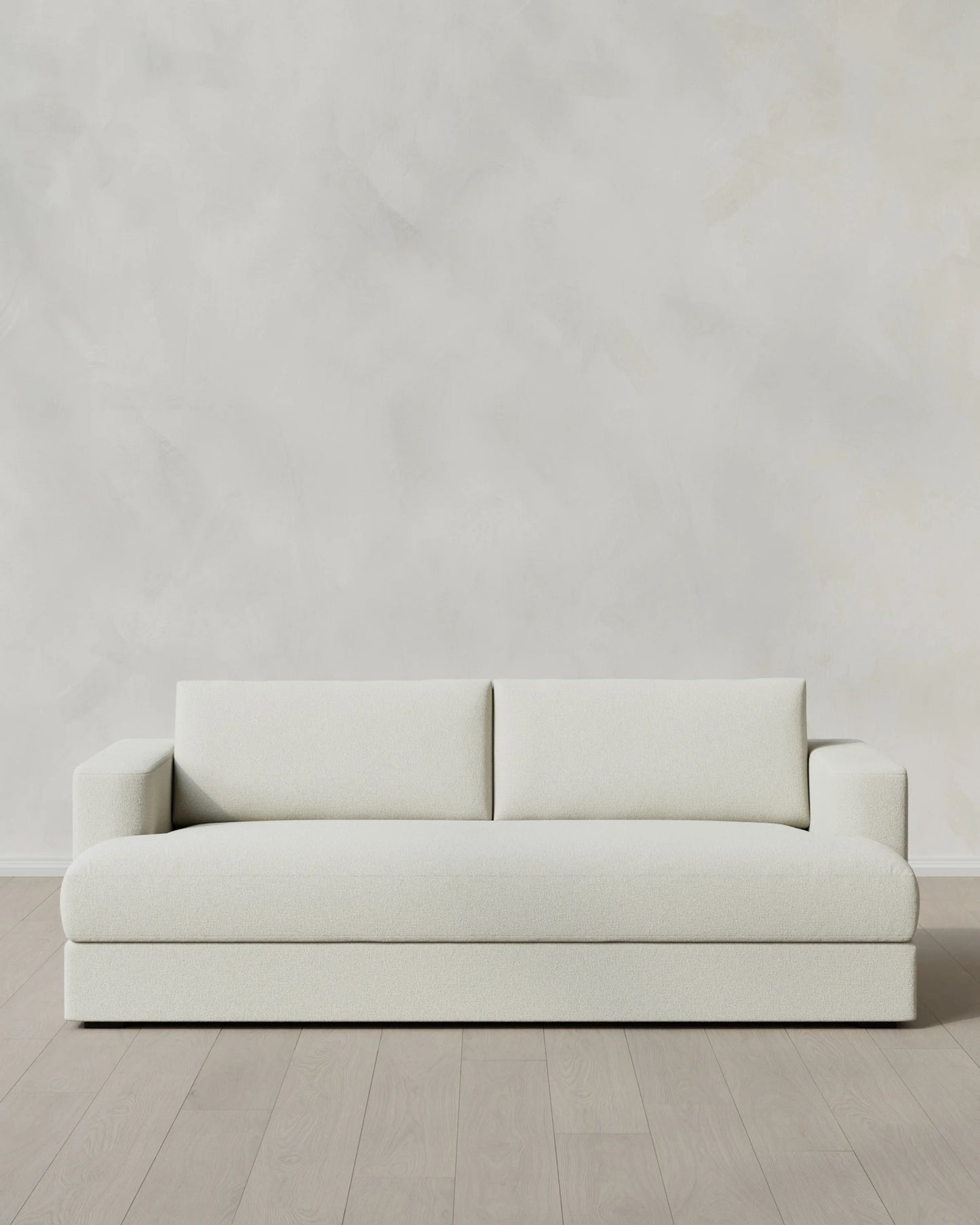 Sierra Curved Arm Sofa in Performance Basketweave - 7ft / Flax