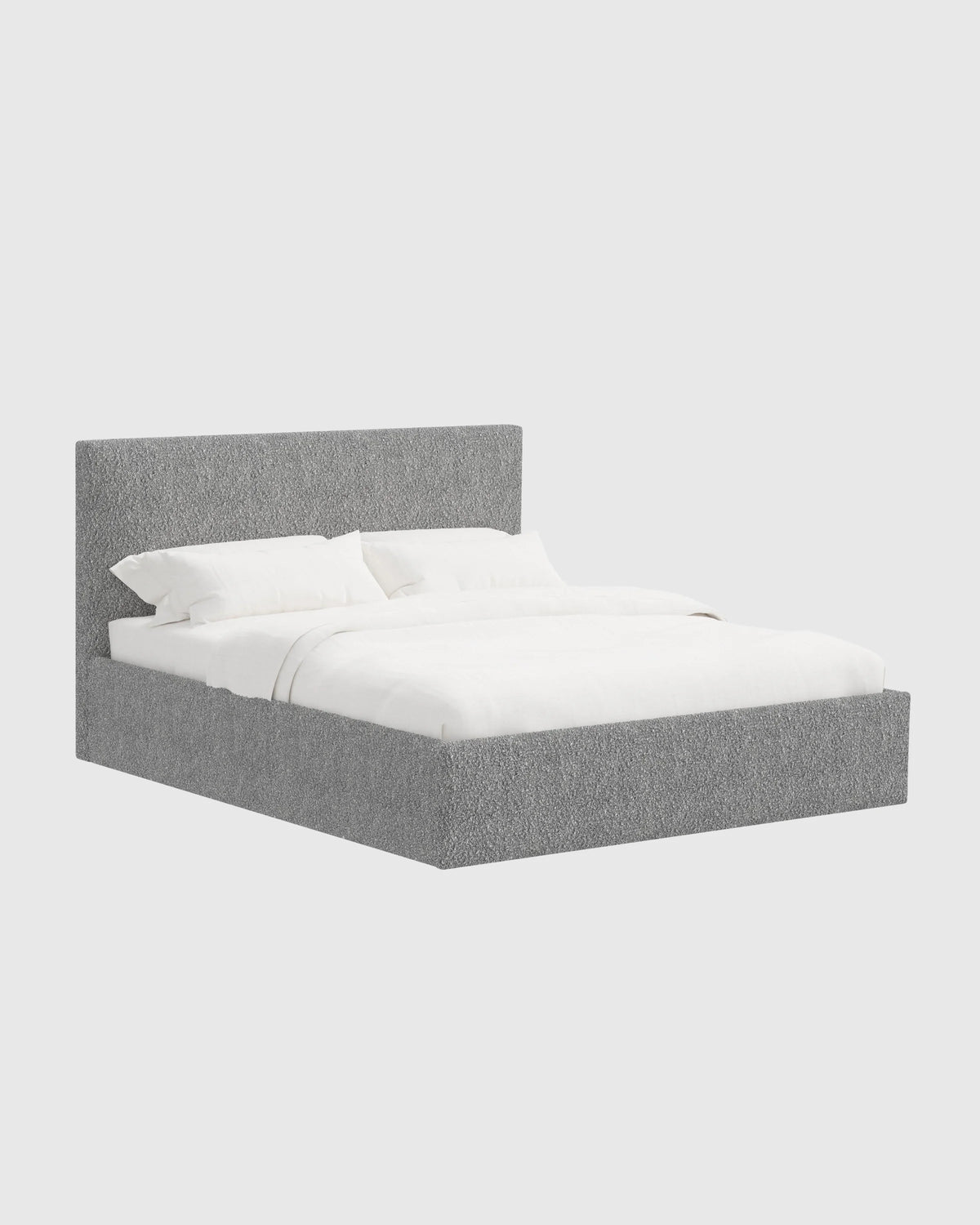 Plush Boucle Square Bed - Full / Ivory