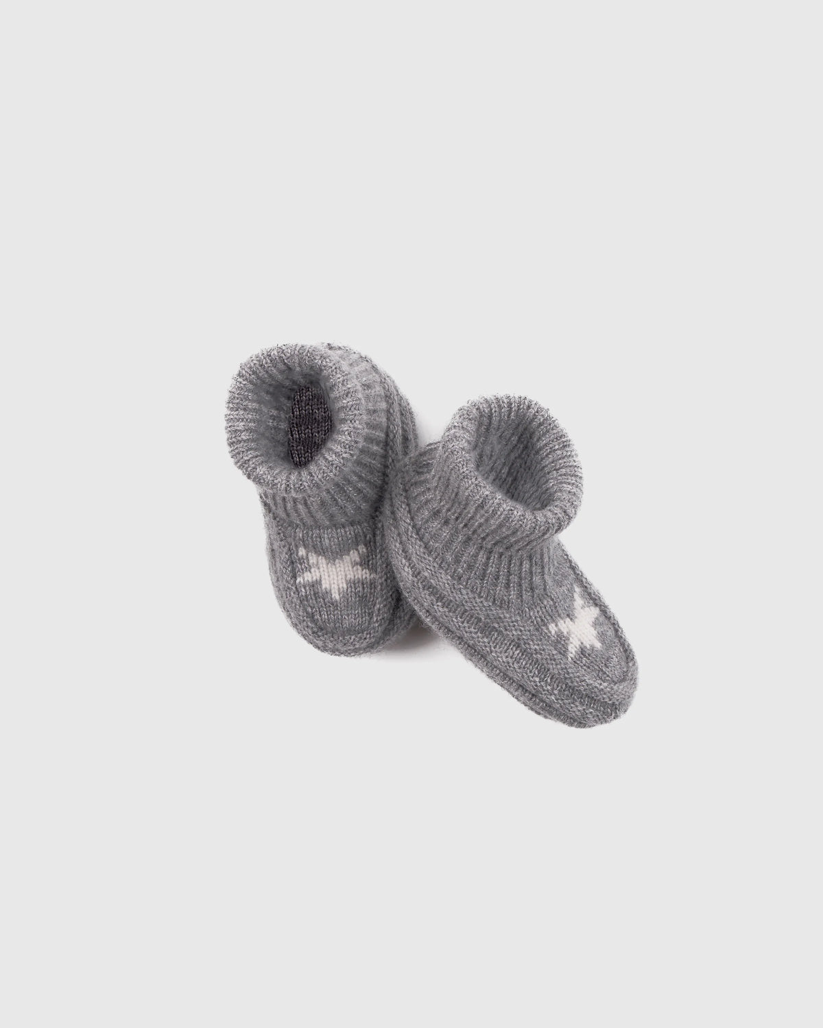 Washable Cashmere Beanie & Bootie Set - 0-6M / Heather Grey