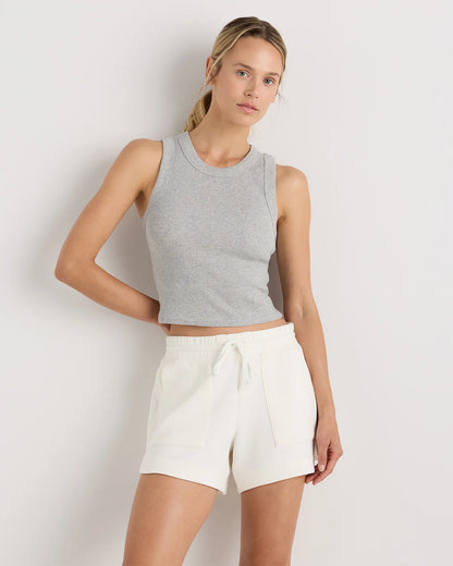 CloudComfort High-Rise Sweatshorts - XS / Pebble Beige