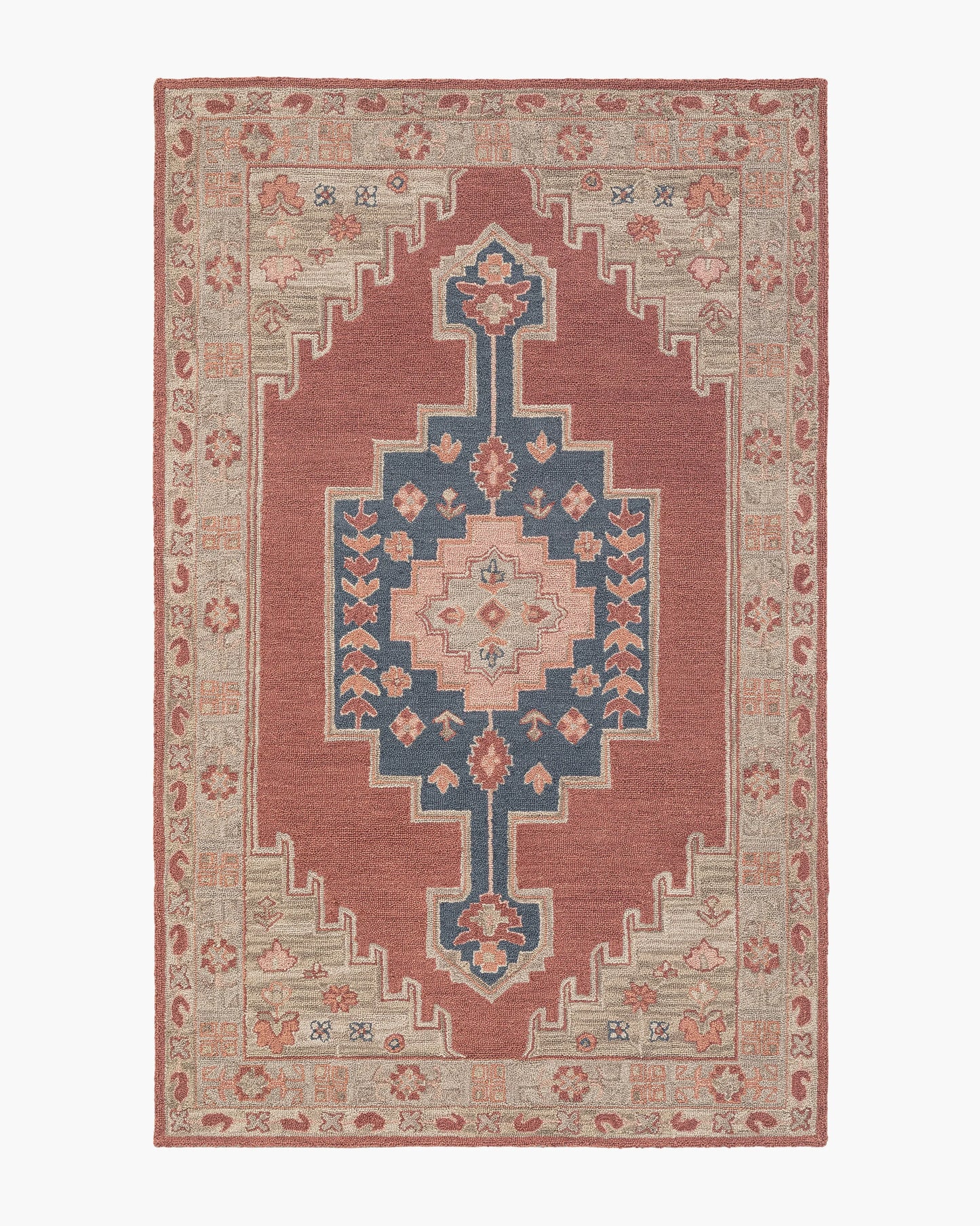 Lilia Wool Rug - 3' x 5' / Red