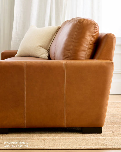 Stillman L Sectional in Leather - 116x116 / Auburn