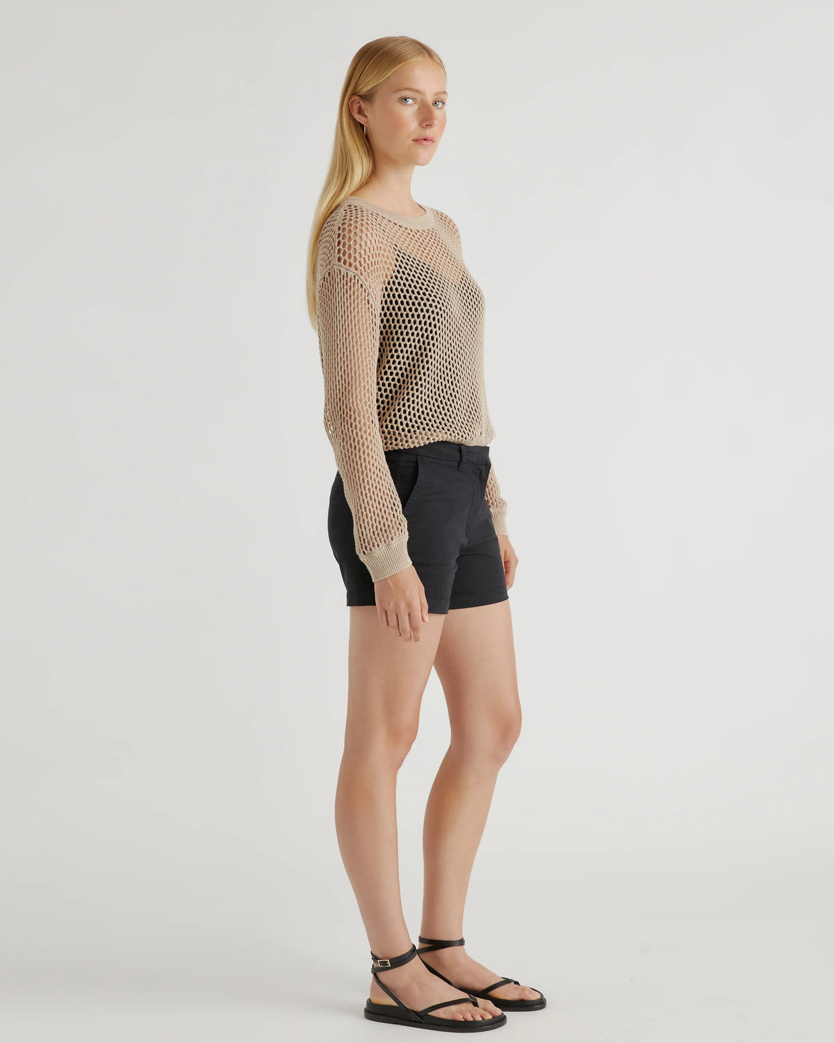 Organic Stretch Cotton Chino Shorts - 0 / Shell Pink