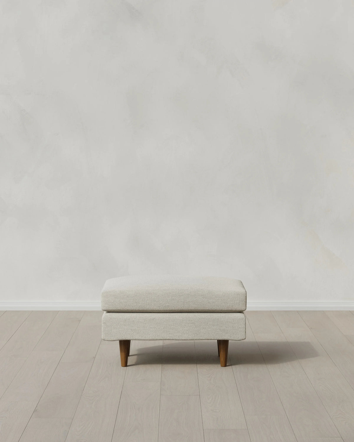Atlas Midcentury Ottoman in Performance Basketweave - 31.5" / Navy