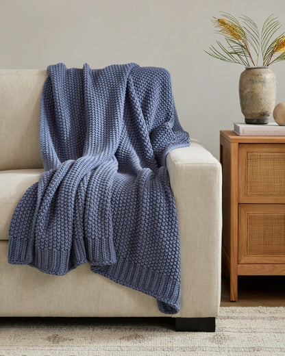 Cotton Fisherman Throw - 50x60 / Espresso