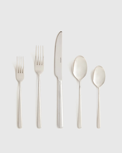 Gia Minimalist 20 Piece Flatware Set - One Size / Polished Stainless Steel