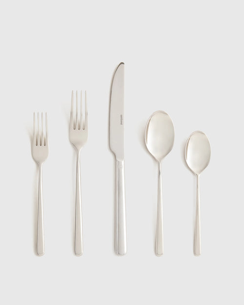 Gia Minimalist 20 Piece Flatware Set - One Size / Polished Stainless Steel