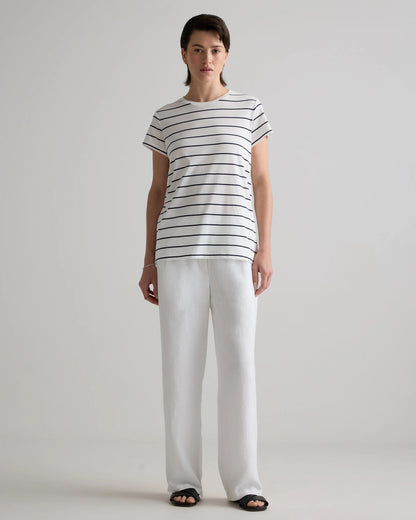 Cotton Modal Crew Neck Swing Tee - XS / White
