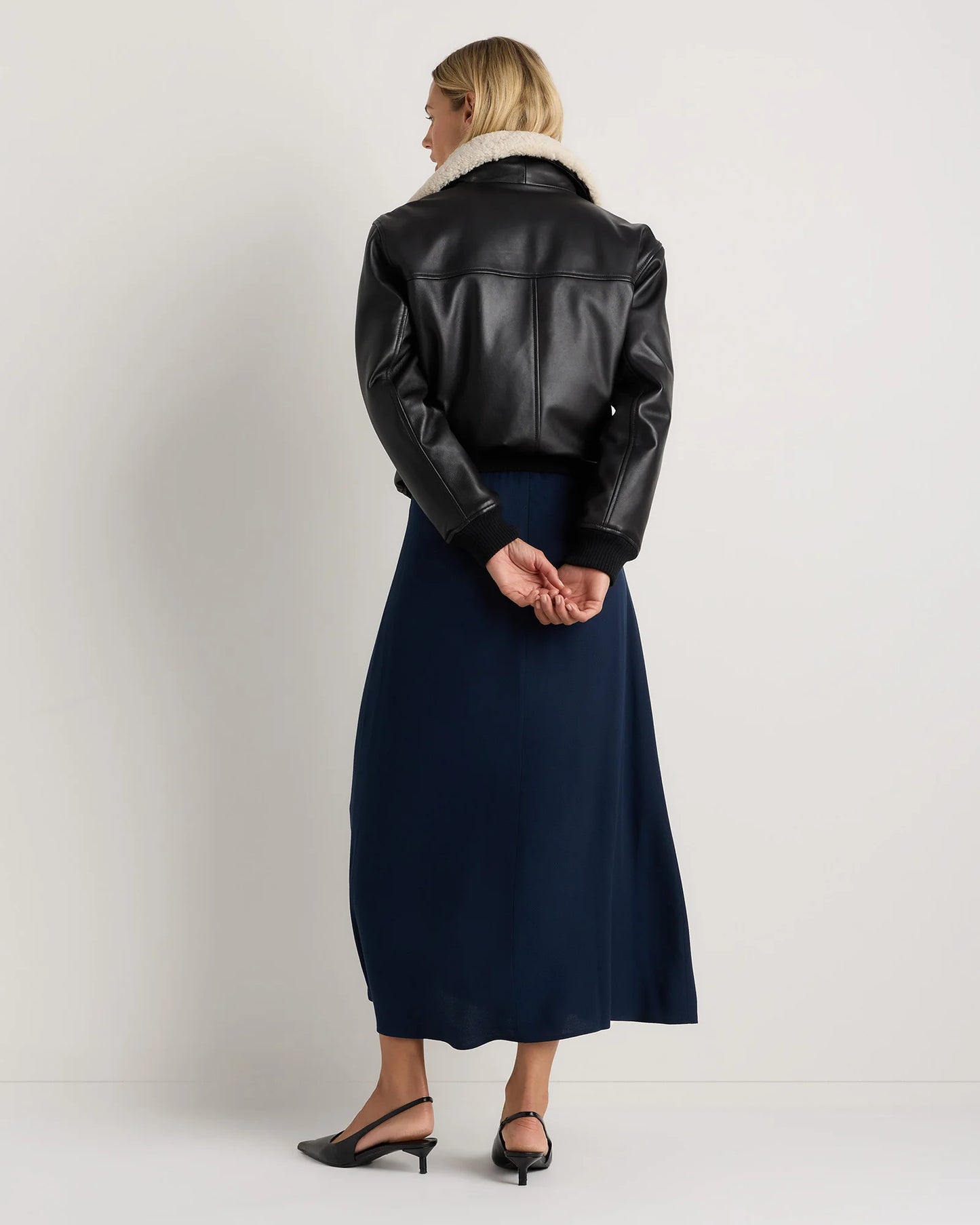 Lightweight Crepe Slip Skirt - XS / Moonstone Blue