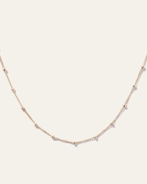 14k Gold Station Bead Choker - One Size / Yellow Gold