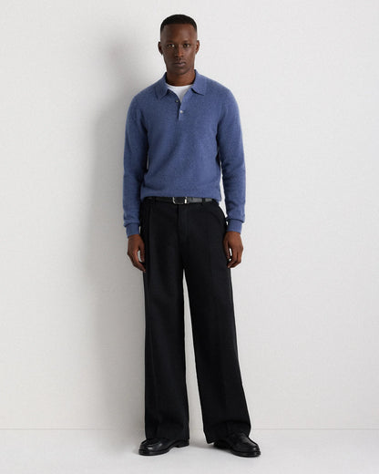 Mongolian Cashmere Polo Sweater - S / True Navy