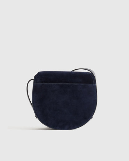 Italian Suede Saddle Bag - One Size / Pebble