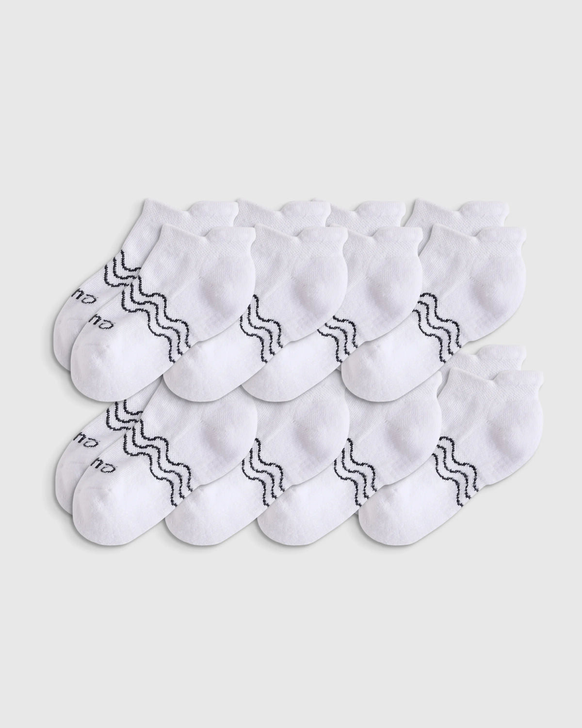 Organic Cotton Gripper Ankle Socks 8-Pack - 12M-24M / Pink/White Multi