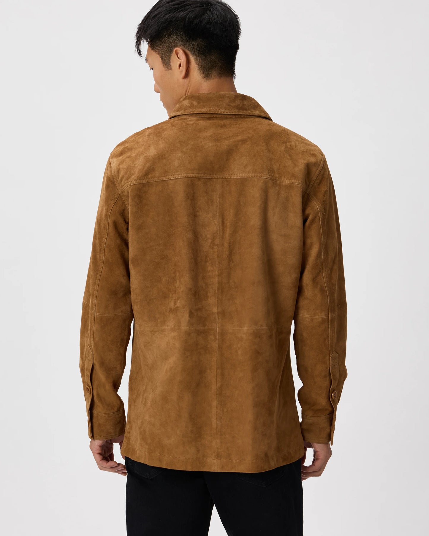 100% Suede Overshirt - S / Cognac Brown