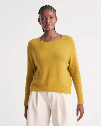 Mongolian Spring Cashmere Boatneck Sweater - XS / Spicy Mustard
