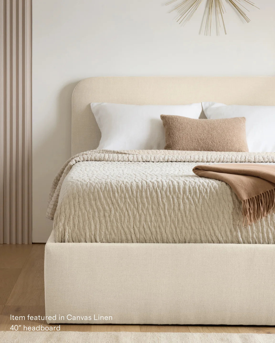 Curved Bed in Performance Velvet - Full / Walnut