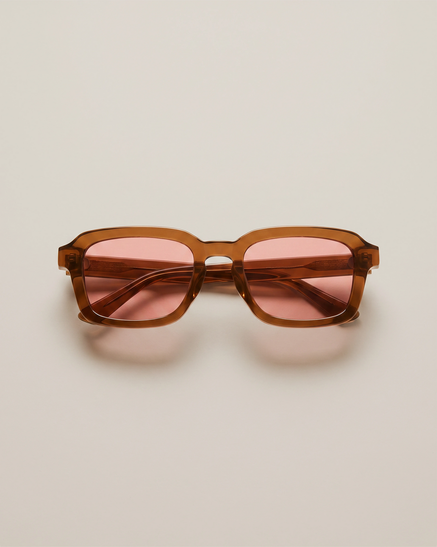 Tulum Polarized Acetate Sunglasses - Standard / Clear Spice with Deep Rose lens