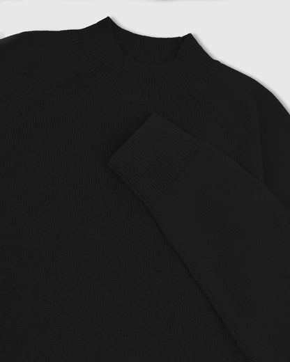 100% Organic Cotton Mock Neck Sweater - XS / Ivory