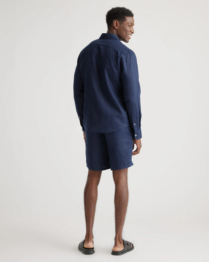 100% European Linen Relaxed Long Sleeve Shirt - XS / Flax