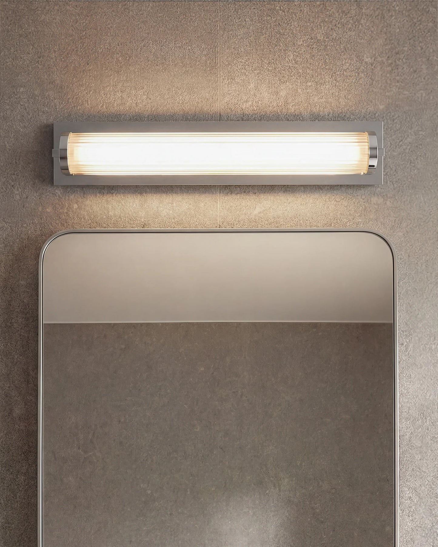 Ribbed Steel LED Vanity Sconce - 22" / Brass