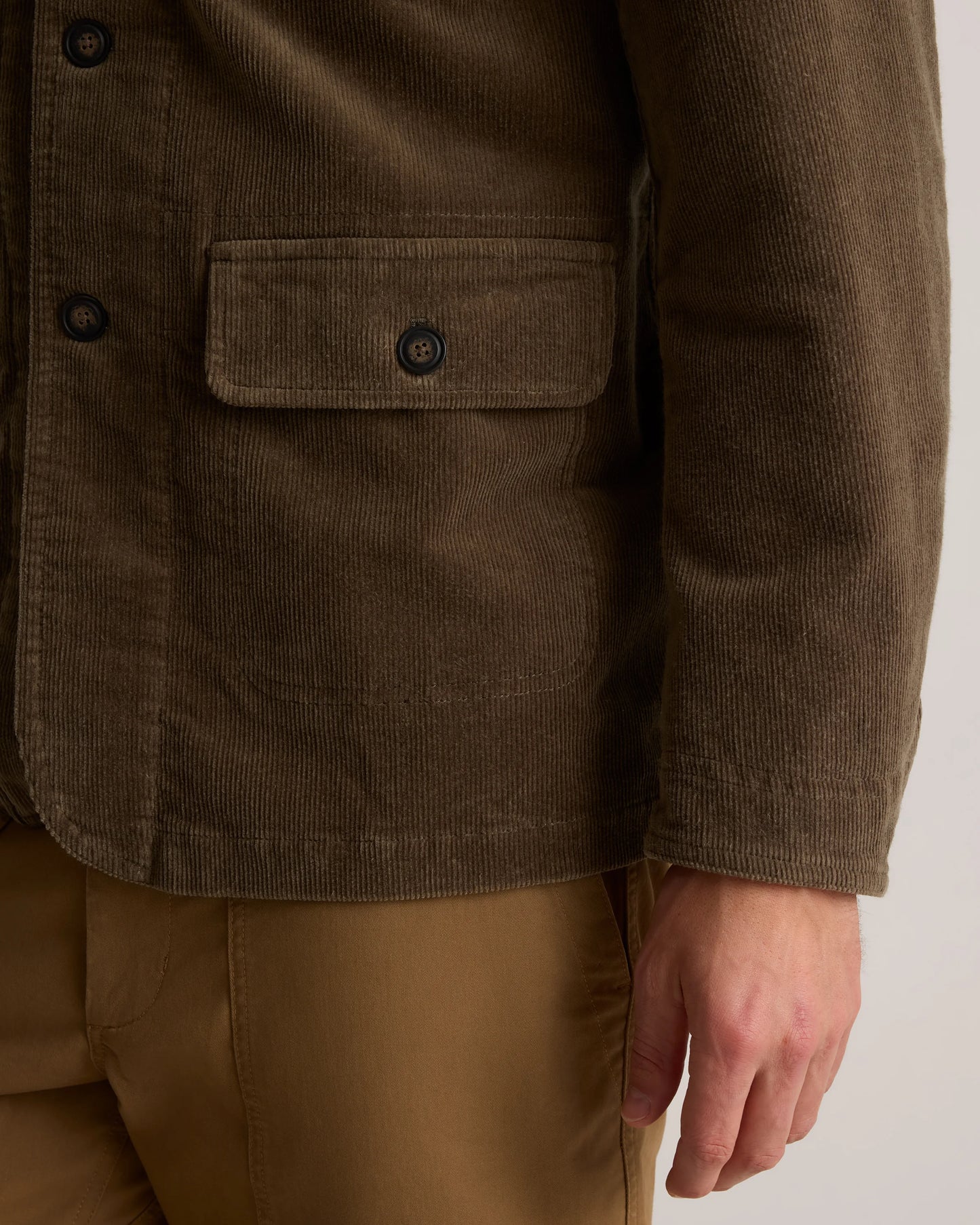 Organic Stretch Corduroy Chore Jacket - S / Seaweed