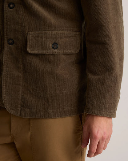 Organic Stretch Corduroy Chore Jacket - S / Seaweed