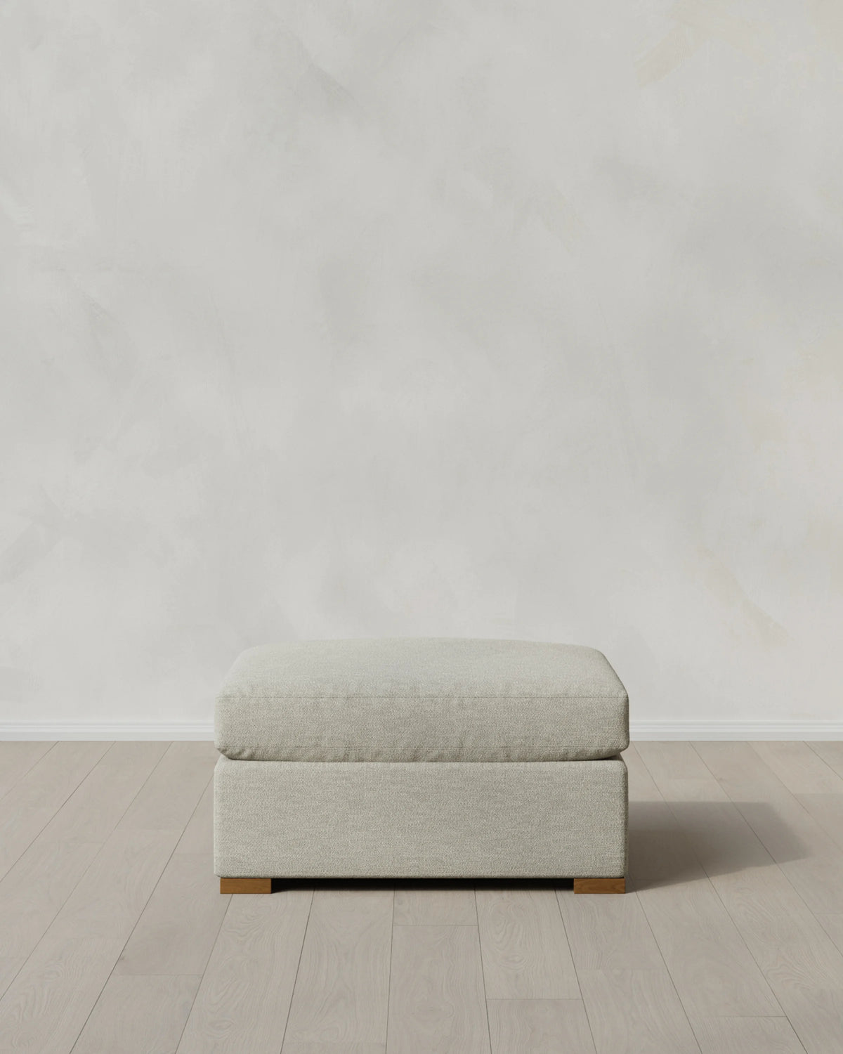 Hollis Slope Arm Ottoman in Performance Basketweave - 37" / Flax