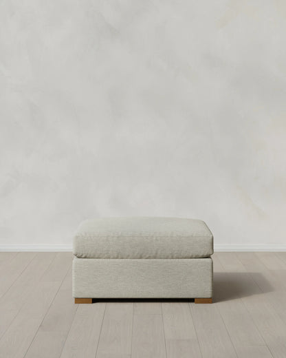 Hollis Slope Arm Ottoman in Performance Basketweave - 37" / Flax