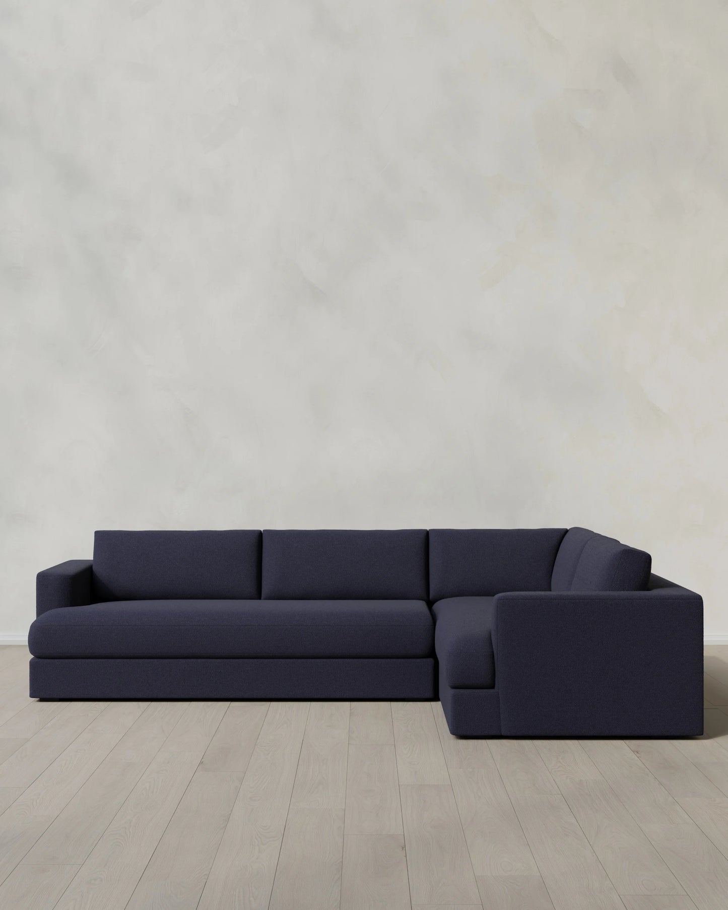 Sierra Curved Arm L Sectional in Performance Basketweave - Right Arm / Fog