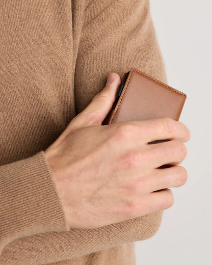 Italian Leather RFID Card Holder - One Size / Hickory