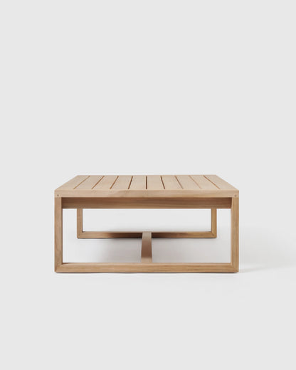 Linear Solid Teak Outdoor Coffee Table - One Size / Natural Teak