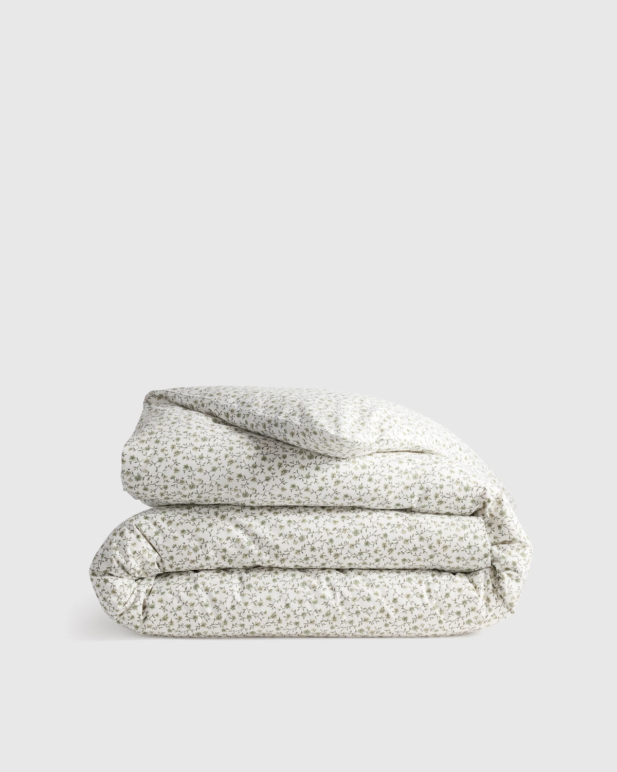 Organic Crisp Percale Floral Duvet Cover - Twin / Toffee Florette