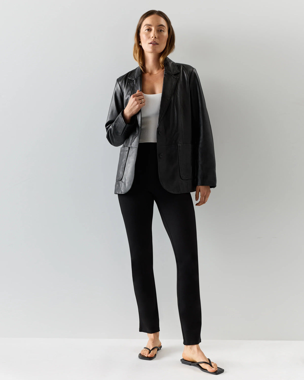 Ultra-Stretch Ponte Straight Leg Pants - XS / Morel Grey