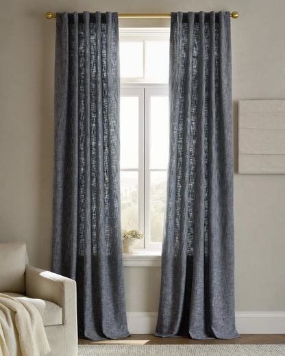 Textured Cotton Curtain - 48x84 / Ivory
