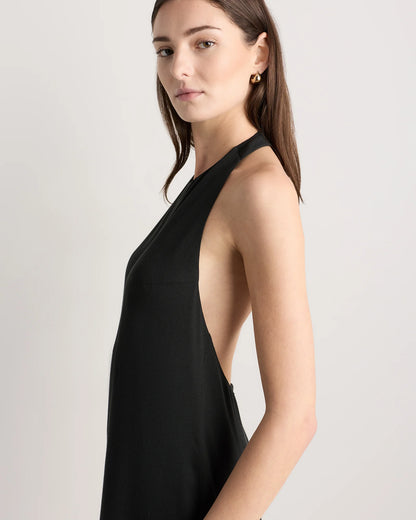 Lightweight Crepe Halter Mini Dress - XS / True Black