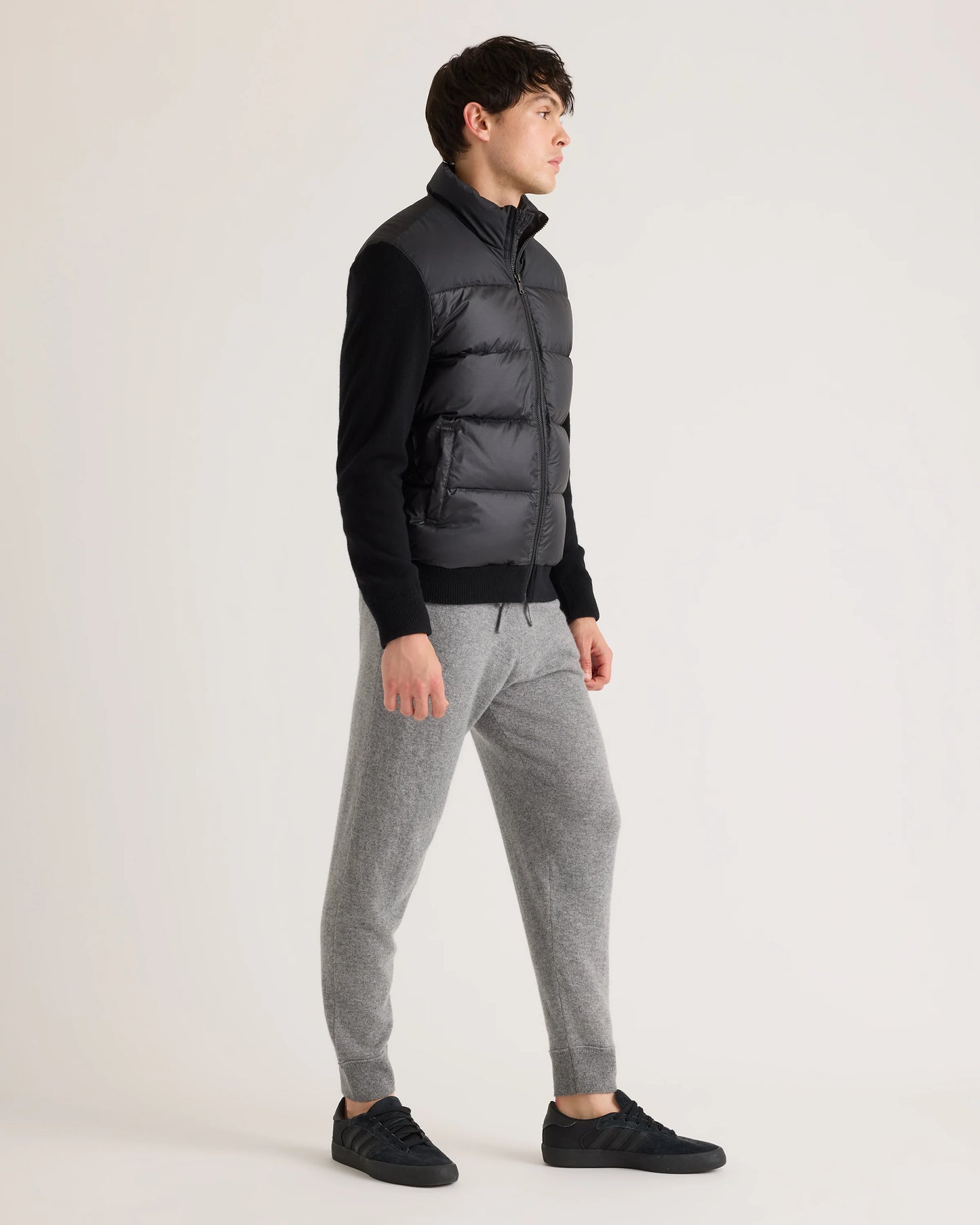 Mixed Media Down and Cashmere Jacket - S / Black