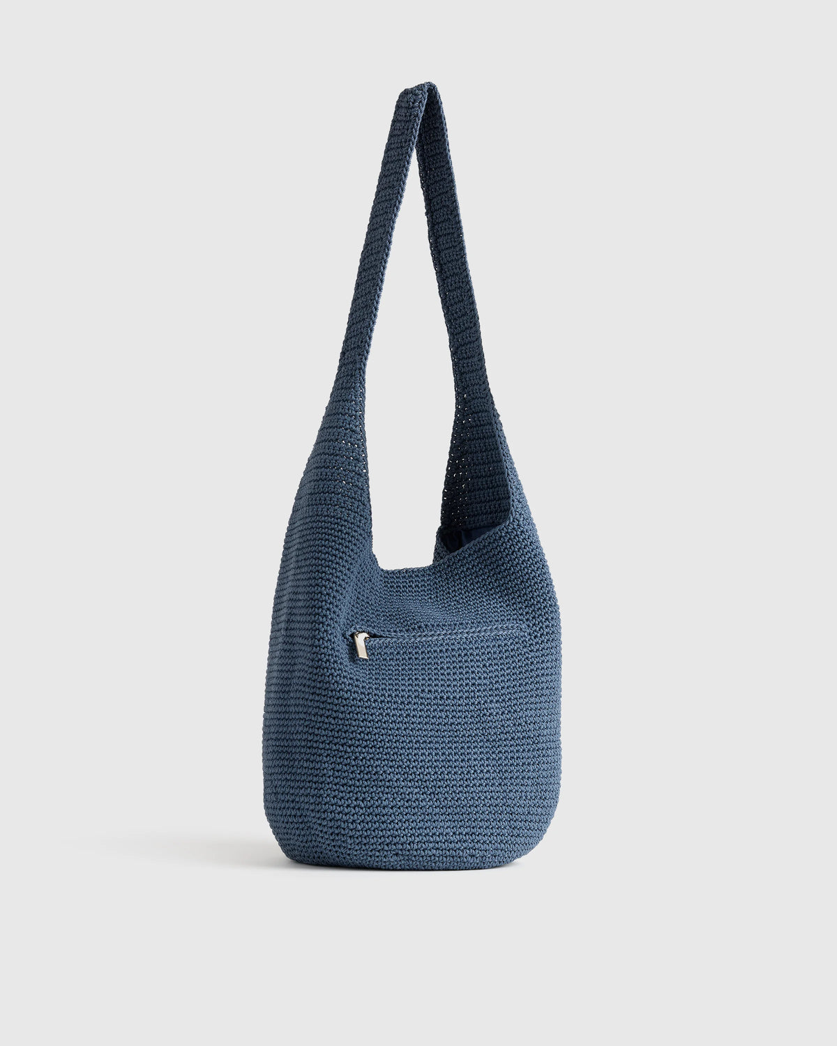 Hand Crochet Hobo Shoulder Bag - One Size / Black