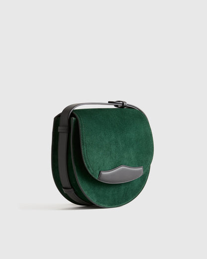 Italian Suede Saddle Bag - One Size / Pebble