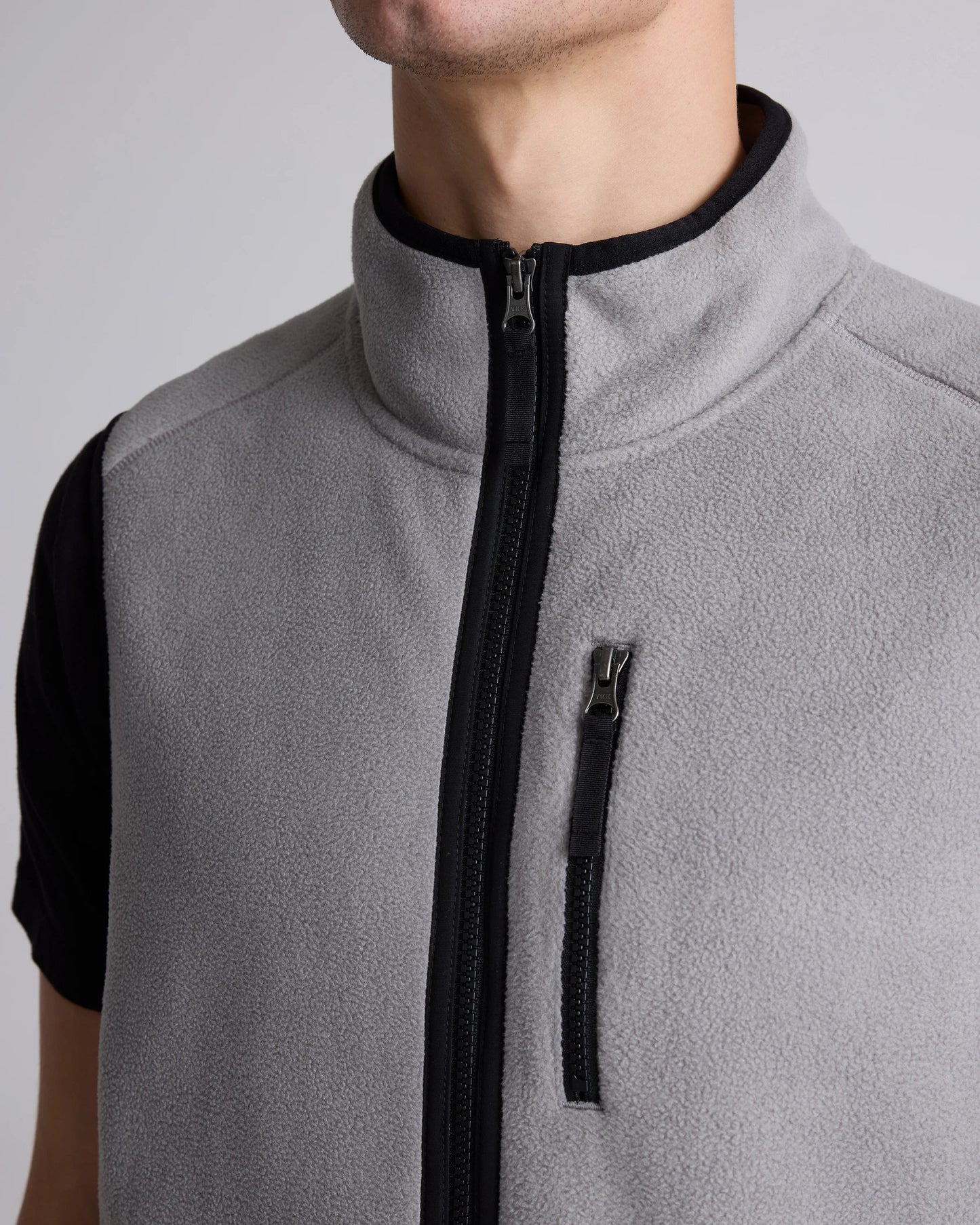 Polar Fleece Full-Zip Vest - S / Gravel