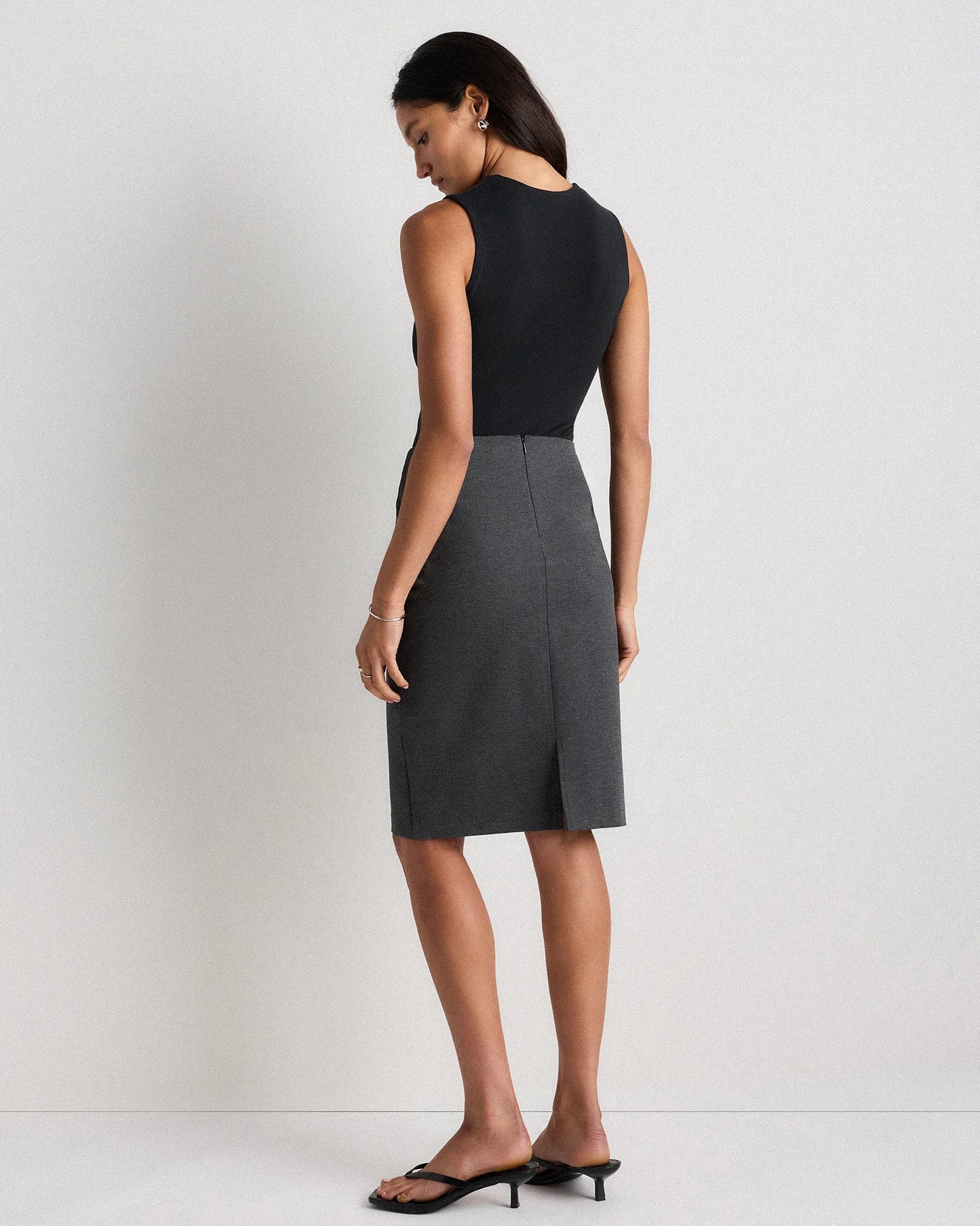 Ultra-Stretch Ponte Pencil Skirt - XS / Charcoal