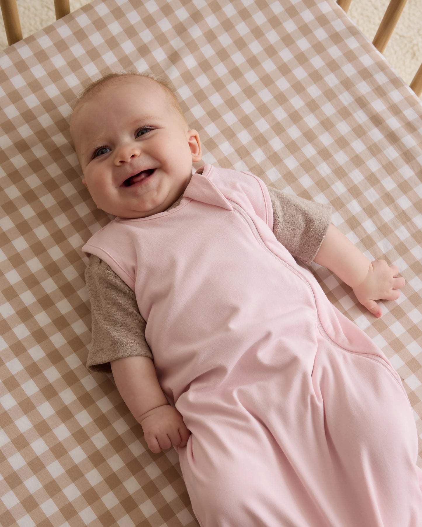 Organic Percale Gingham Crib Sheet 2-Pack - One Size / Blue Fog