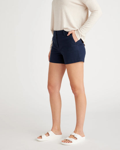 Organic Stretch Cotton Chino Shorts - 0 / Shell Pink